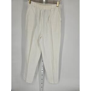 The Season Ticket Women's White Elastic Waist Casual High Rise Pant Size 13